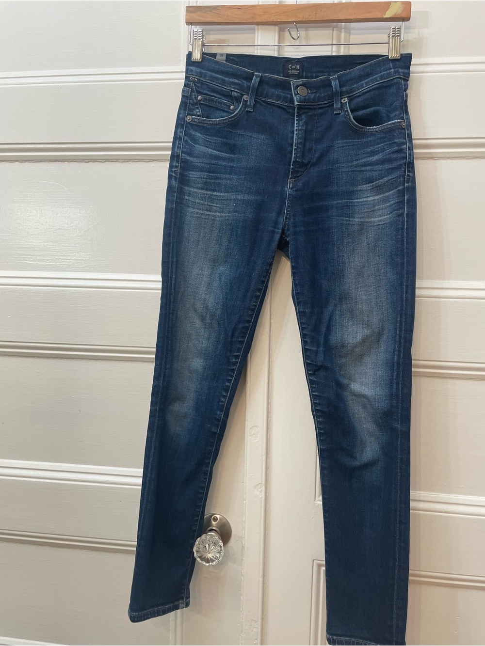 Citizens Of Humanity Dark Wash Rocket Crop High-Rise Skinny Jeans